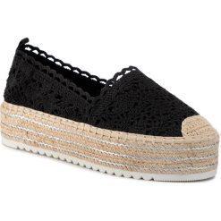 Espadryle DEEZEE - WS569B-17 Black. Czarne espadryle damskie DeeZee, bez wzorów, z tworzywa sztucznego, bez obcasa, na koturnie, bez zapięcia. Za 79,99 zł.