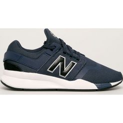 New Balance - Buty GS247FS. Niebieskie trampki chłopięce New Balance, bez wzorów, ze skóry, sportowe, na sznurówki. W wyprzedaży za 259,90 zł.