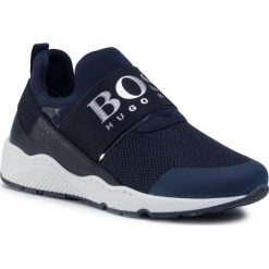 Sneakersy BOSS - J29J93 S Navy 849. Niebieskie trampki chłopięce Boss, bez wzorów, ze skóry, bez zapięcia. Za 499,00 zł.