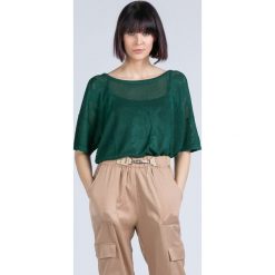 Bluzka krótki rękaw. Zielone bluzki damskie Monnari, xl, bez wzorów, z wiskozy, bez kołnierzyka, z krótkim rękawem. W wyprzedaży za 79,50 zł.