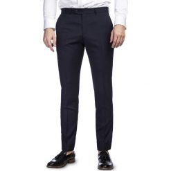 Spodnie LEONARDO GDGS900065. Niebieskie spodnie męskie Giacomo Conti, na ślub cywilny, s, bez wzorów, z wełny, eleganckie. Za 599,00 zł.