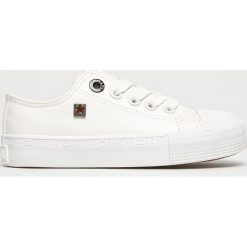 Big Star - Tenisówki dziecięce. Białe trampki dziewczęce BIG STAR, bez wzorów, z gumy, na sznurówki. W wyprzedaży za 49,90 zł.