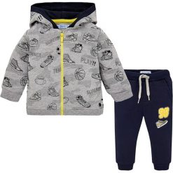 2-częściowy zestaw - bluza, spodnie. Szare bluzy niemowlęce Mayoral, bez wzorów, bez rękawów, bez kaptura. W wyprzedaży za 79,95 zł.