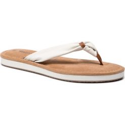 Japonki TAMARIS - 1-27114-22 White/Nut 141. Białe klapki damskie Tamaris, bez wzorów, ze skóry, bez obcasa. W wyprzedaży za 149,00 zł.