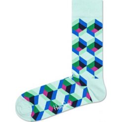 Happy Socks Optiq Square Skarpetki Zielony. Zielone skarpetki męskie z elastanu. Za 51,95 zł.