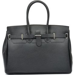 Torebki klasyczne damskie: Skórzana torebka w kolorze czarnym – (S)28 x (W)37 x (G)17 cm