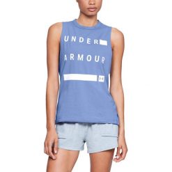 Under Armour Koszulka damska Muscle Tank Linear Wordmark fioletowa r. S (1310482-586). Bluzki damskie Under Armour, s. Za 68,64 zł.