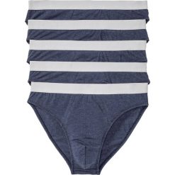 Slipy (5 par) bonprix ciemnoniebieski melanż - matowy srebrny. Niebieskie slipy męskie bonprix, s, melanż. Za 49,95 zł.