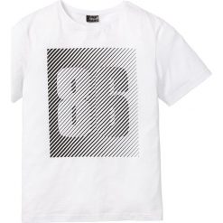 T-shirt z nadrukiem bonprix biały. Białe t-shirty męskie bonprix, s, z nadrukiem. Za 19,99 zł.