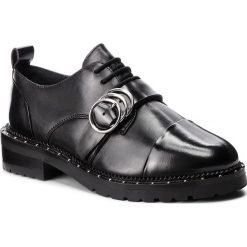 Oxfordy BRONX - 66195-F Black 01. Czarne półbuty damskie Bronx, bez obcasa, na płaskiej podeszwie, bez zapięcia. W wyprzedaży za 319,00 zł.