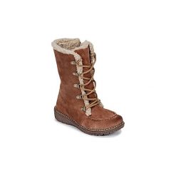 Kozaki Dziecko Kickers UZIK. Pomarańczowe kozaki dziewczęce Kickers, bez wzorów, bez obcasa. Za 263,40 zł.