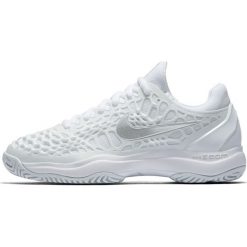 Buty sportowe damskie: Nike Performance AIR ZOOM CAGE 3 HC Obuwie multicourt white/pure platinum/metallic silver