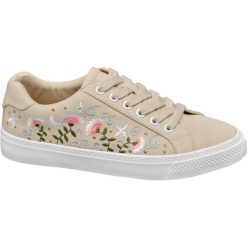 Sneakersy damskie Graceland beżowe. Brązowe sneakersy damskie marki Graceland, z materiału. Za 79,90 zł.