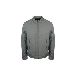 Kurtki pikowane Guess M74L38 W6NW0 / New Biker Jacket. Szare kurtki męskie Guess, xxl, z aplikacjami, bez kaptura. Za 299,00 zł.