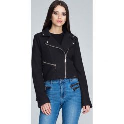 Czarna Krótka Elegancka Kurtka z Suwakami. Czarne kurtki damskie FIGL, xl, bez wzorów, z elastanu, eleganckie, krótkie. Za 199,90 zł.