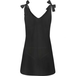 Top plażowy bonprix czarny. Czarne topy damskie bonprix, z szyfonu, z dekoltem w serek. Za 27,99 zł.