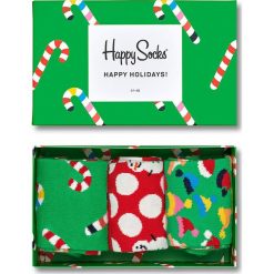 Happy Socks - Skarpety (3 pack). Zielone skarpetki męskie z elastanu. W wyprzedaży za 79,90 zł.
