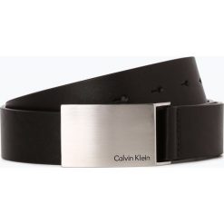 Calvin Klein Jeans - Męski pasek skórzany, czarny. Czarne paski męskie Calvin Klein Jeans, w paski, z jeansu, eleganckie. Za 229,95 zł.