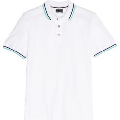 Shirt polo Regular Fit bonprix biały. Białe koszulki męskie bonprix, s, bez wzorów, bez rękawów. Za 44,99 zł.