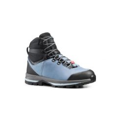 Buty trekkingowe wysokie - TREK 100 skóra damskie. Niebieskie buty trekkingowe damskie FORCLAZ. Za 399,99 zł.
