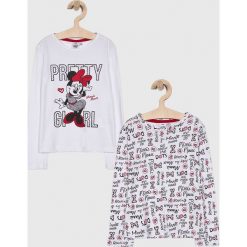 Blukids - Bluzka dziecięca Disney Minnie Mouse 98-134 cm (2-pack). Białe bluzki dziewczęce Blukids, z nadrukiem, z bawełny, z okrągłym kołnierzem, bez rękawów, bez kaptura. W wyprzedaży za 39,90 zł.
