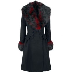 Płaszcze damskie: Hell Bunny Rock Noir Coat Płaszcz damski czarny