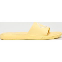 Lacoste - Klapki. Żółte klapki damskie marki Lacoste, z materiału, na płaskiej podeszwie. Za 199,90 zł.