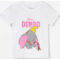 Bawełniany t-shirt Dumbo - Biały. Białe t-shirty damskie Reserved, bez wzorów, z bawełny, bez kołnierzyka. Za 29,99 zł.