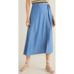 Mango - Spódnica Bowie. Niebieskie spódniczki damskie Mango, na co dzień, s, bez wzorów, z poliesteru, casualowe, midi, asymetryczne. Za 119,90 zł.