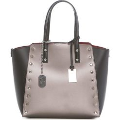Torebki klasyczne damskie: Skórzana torebka w kolorze miedziano-czarnym – 34 x 30 x 14 cm
