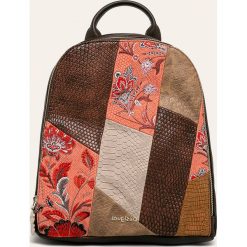 Desigual - Plecak. Pomarańczowe plecaki damskie Desigual, bez wzorów, z bawełny. W wyprzedaży za 219,90 zł.