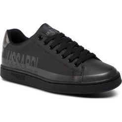 Sneakersy TRUSSARDI JEANS - 79A00420 K311. Czarne półbuty damskie Trussardi Jeans, na co dzień, bez wzorów, z jeansu, bez obcasa, na płaskiej podeszwie, bez zapięcia. Za 429,00 zł.