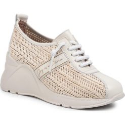 Sneakersy HISPANITAS - Tokio RHV00252 Panna. Brązowe półbuty damskie Hispanitas, bez wzorów, ze skóry ekologicznej, bez obcasa, na koturnie, bez zapięcia. Za 489,00 zł.