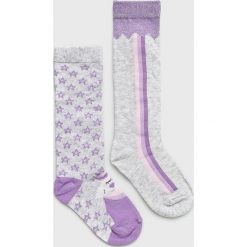 Blukids - Skarpetki dziecięce (2-pack). Fioletowe skarpetki dziewczęce Blukids, bez wzorów, z elastanu. W wyprzedaży za 17,90 zł.