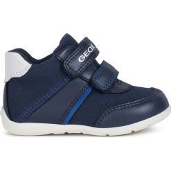 Geox - Buty dziecięce. Niebieskie trampki chłopięce Geox, bez wzorów, z gumy, sportowe, z okrągłym noskiem, bez zapięcia. Za 179,90 zł.