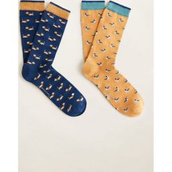 Mango Man - Skarpety Pato (2-pak). Żółte skarpetki męskie marki Mango Man, bez wzorów, z elastanu. Za 49,90 zł.