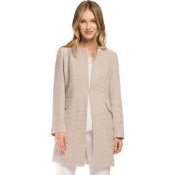 Płaszcz damski 86-9W-105-P. Brązowe płaszcze damskie marki Wittchen, s, z haftami, z elastanu, klasyczne. Za 359,00 zł.