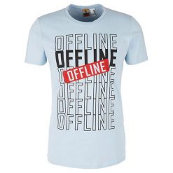 Q/S designed by T-shirt 40.903.32.5243.5076 Blue (rozmiar M). Niebieskie koszulki męskie Q/S designed by, s, z napisami, bez kołnierzyka. W wyprzedaży za 38,00 zł.