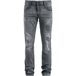 Shine Original Woody - Slim Jeansy szary. Szare jeansy męskie slim Shine Original, na imprezę, z aplikacjami, z jeansu, długie. Za 199,90 zł.