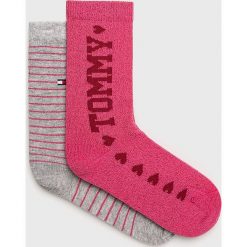 Tommy Hilfiger - Skarpetki dziecięce (2-pack). Różowe skarpetki dziewczęce TOMMY HILFIGER, bez wzorów, z elastanu. W wyprzedaży za 24,90 zł.
