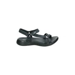 Sandały Skechers Sandały czarny On the go dla kobiet 15316-BBK. Czarne sandały damskie Skechers, bez wzorów, bez obcasa, bez zapięcia. Za 241,70 zł.