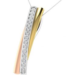 Srebrny naszyjnik z diamentami - dł. 40 cm. Żółte naszyjniki damskie Vittoria Jewels, z diamentem, srebrne. W wyprzedaży za 279,95 zł.