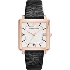 Zegarki damskie: Zegarek EMPORIO ARMANI – Modern Square AR11067 Black/Rose Gold