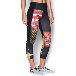Under Armour Legginsy damskie Mirror Hi-Rise Printed Crop czarno-czerwono-żółte r. M (1302258). Czarne legginsy sportowe damskie Under Armour, m. Za 219,99 zł.