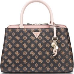 Guess Maddy Torebka Brązowy. Pomarańczowe torebki klasyczne damskie Guess, w paski, z materiału, bez dodatków. Za 654,95 zł.