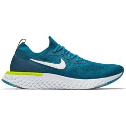 Buty Nike Epic React Flyknit M Morska-Zieleń. Żółte buty sportowe męskie Nike, z materiału, bez zapięcia, do biegania. Za 449,99 zł.