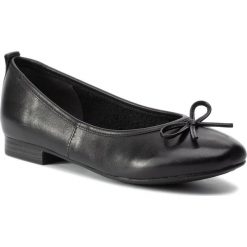 Baleriny TAMARIS - 1-22114-23 Black 001. Czarne baleriny damskie Tamaris, bez wzorów, ze skóry ekologicznej, klasyczne, bez obcasa, na płaskiej podeszwie. Za 199,00 zł.