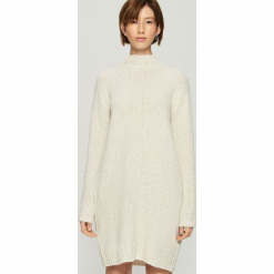 Dzianinowa sukienka oversize - Kremowy. Białe sukienki dzianinowe Sinsay, l, oversize. Za 99,99 zł.