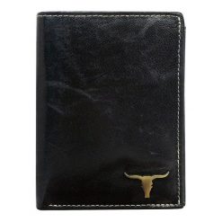 Portfel męski skórzany Buffalo Wild RM-04-BAW. Czarne portfele męskie BUFFALO WILD, bez wzorów, ze skóry. Za 49,90 zł.