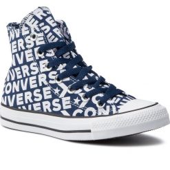 Trampki CONVERSE - Ctas Hi 163952C Navy/White/White. Niebieskie półbuty damskie Converse, bez wzorów, z gumy, bez zapięcia. W wyprzedaży za 229,00 zł.